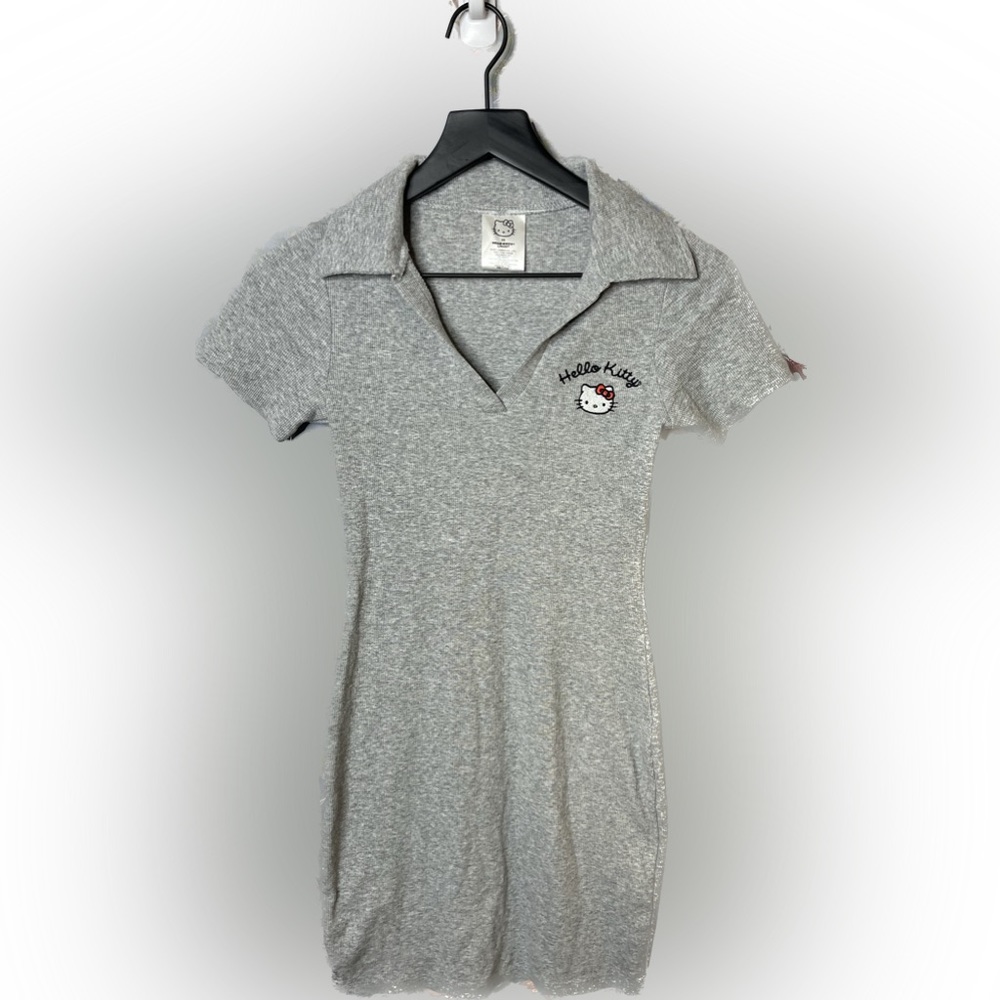 Y2K HELLO KITTY Fitted Polo Knit Dress
